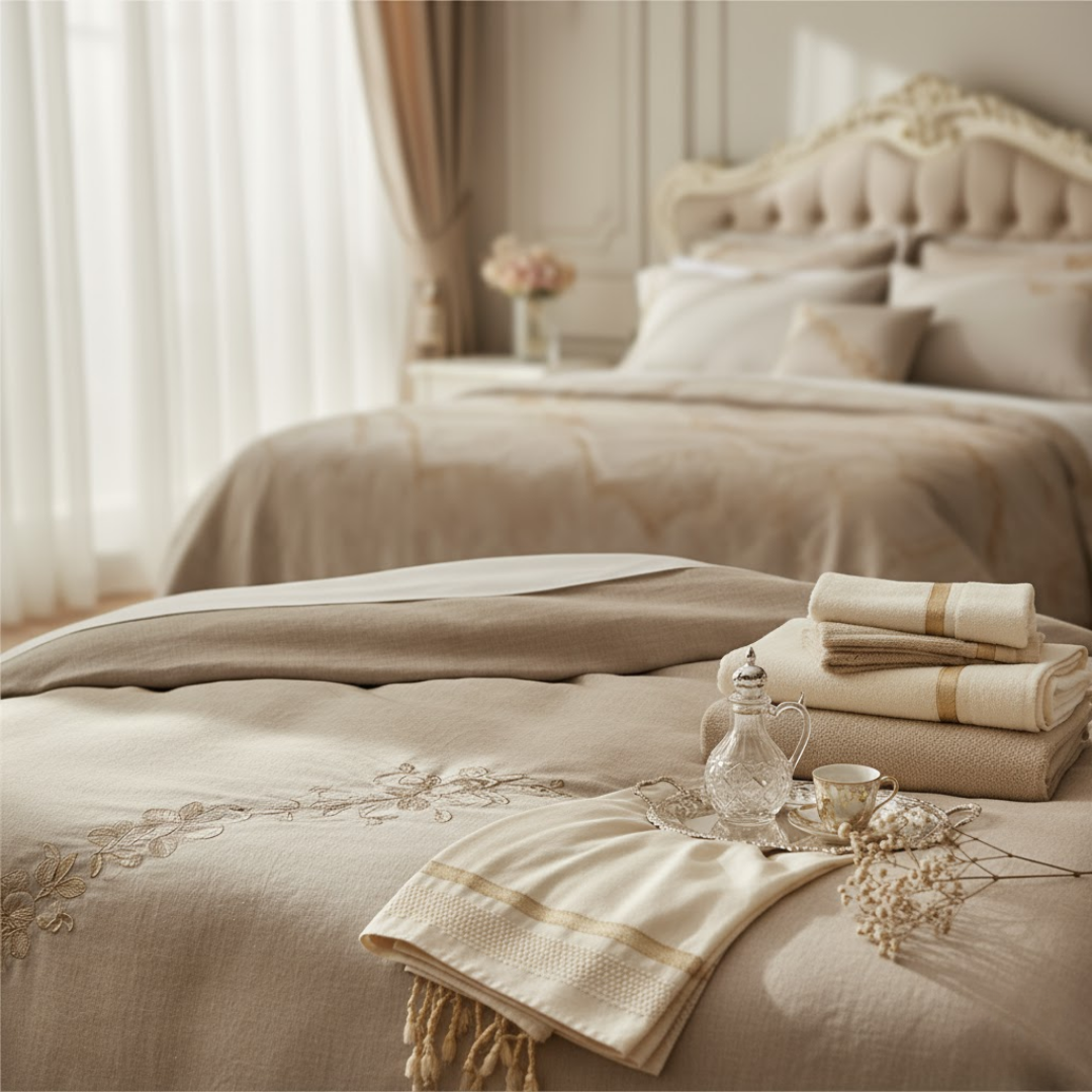 Ercan Çeyiz - Zarif yatak odası tekstil ürünleri, havlu takımları ve nakışlı nevresim